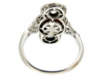 Natural Grey Pearl & Diamond Art Deco Ring