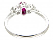 Ruby & Diamond Three Stone Ring