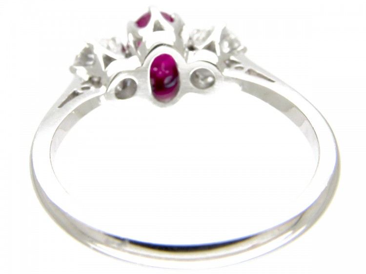 Ruby & Diamond Three Stone Ring