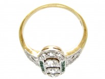 Emerald & Diamond Art Deco Ring