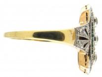 Emerald & Diamond Art Deco Ring