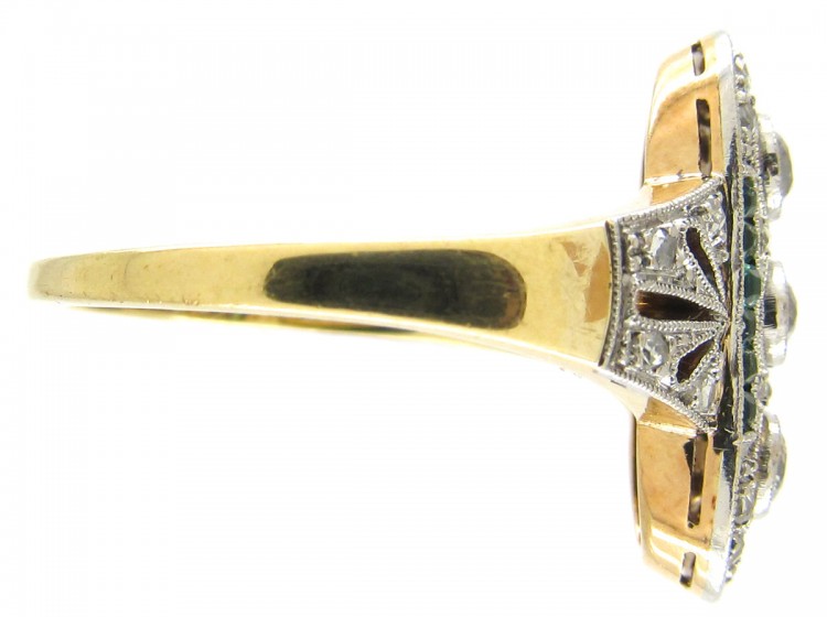 Emerald & Diamond Art Deco Ring