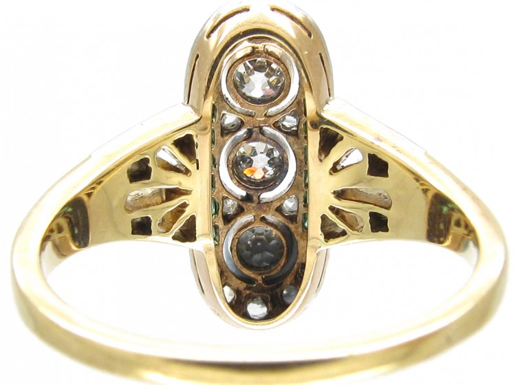 Emerald & Diamond Art Deco Ring