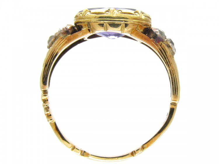 Sapphire & Rose Diamond Georgian Ring