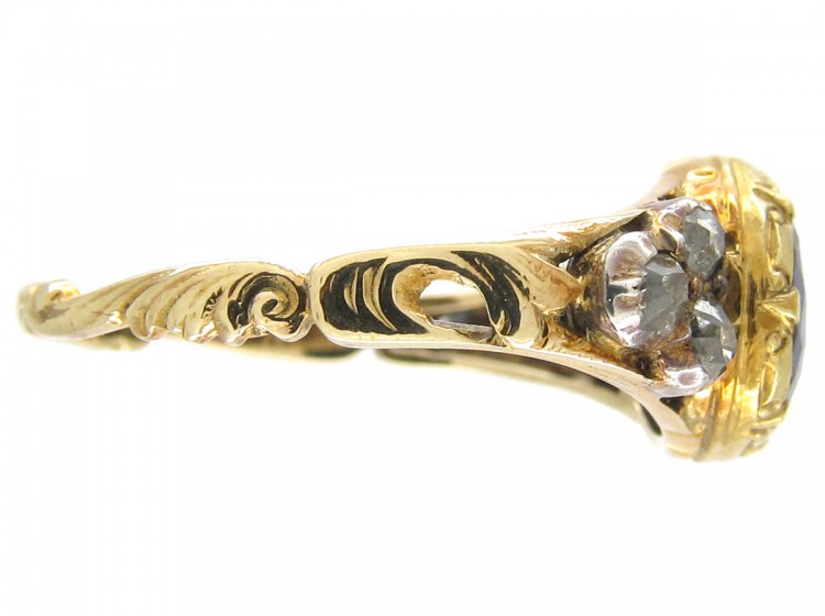 Sapphire & Rose Diamond Georgian Ring