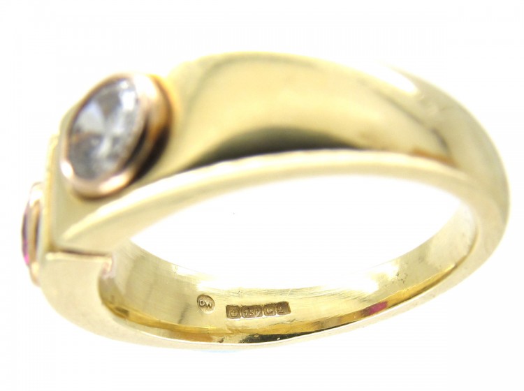Ruby & Diamond 18ct Gold Ring