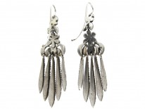 Edwardian Silver & Paste Tassle Drop Earrings