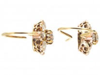 18ct Gold Diamond Cluster Edwardian Earrings