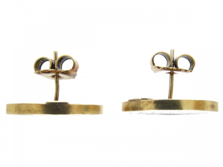 15ct Gold & Enamel Earrings