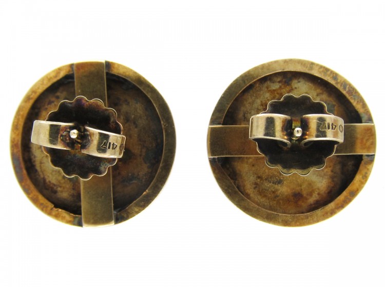 15ct Gold & Enamel Earrings