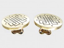 15ct Gold & Enamel Earrings