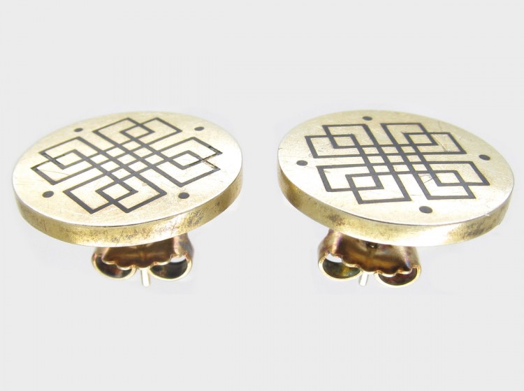 15ct Gold & Enamel Earrings