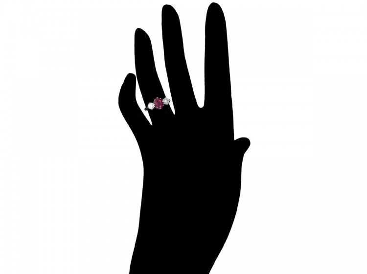 Ruby & Diamond Three Stone Ring
