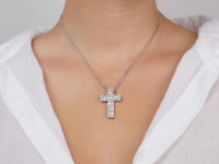 Diamond & 18ct White Gold Cross