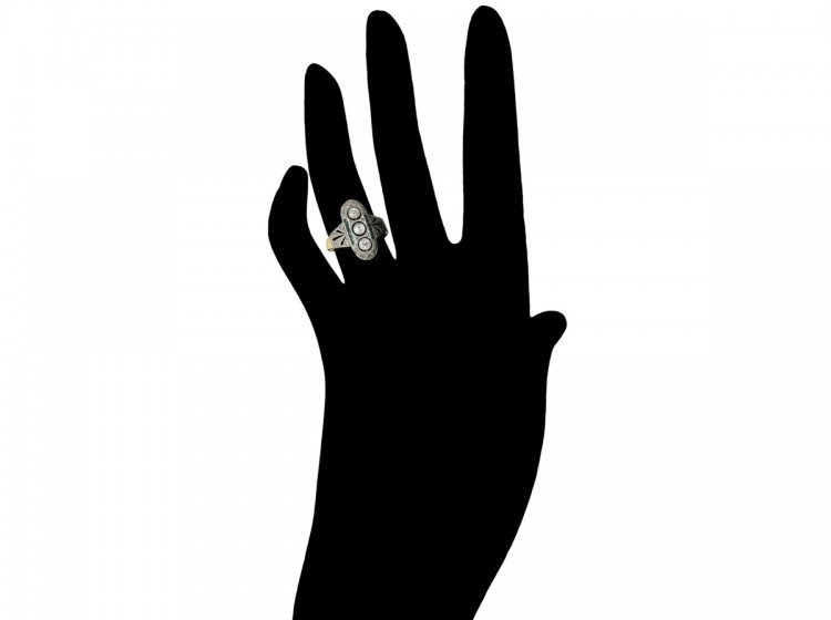 Emerald & Diamond Art Deco Ring