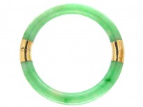 Jade & 18ct Gold Bangle