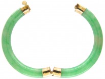 Jade & 18ct Gold Bangle