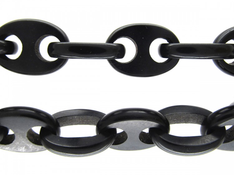 Victorian Vulcanite Long Guard Chain