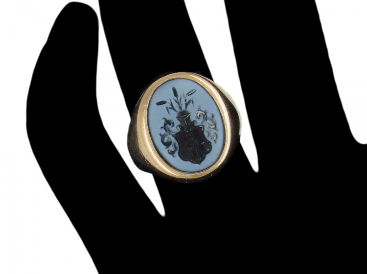Sardonyx Intaglio Signet Ring