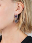 Georgian Amethyst Paste & White Paste Silver ​& Gold Drop Earrings