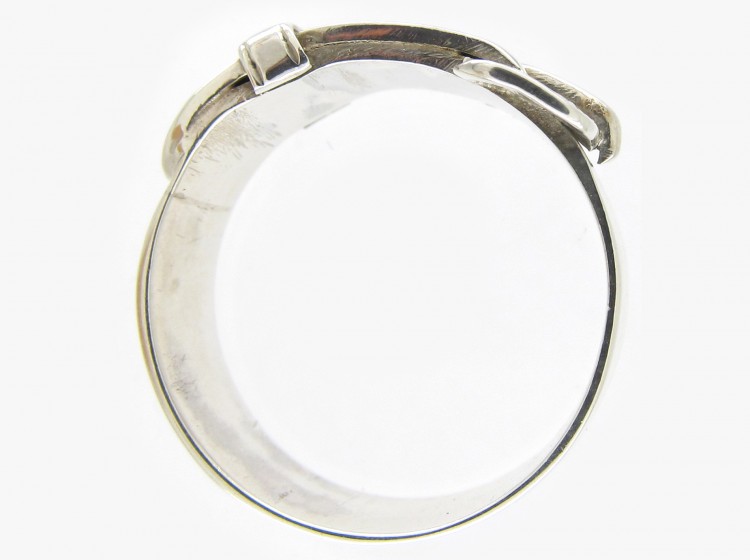 Victorian Wide Silver Buckle Ring