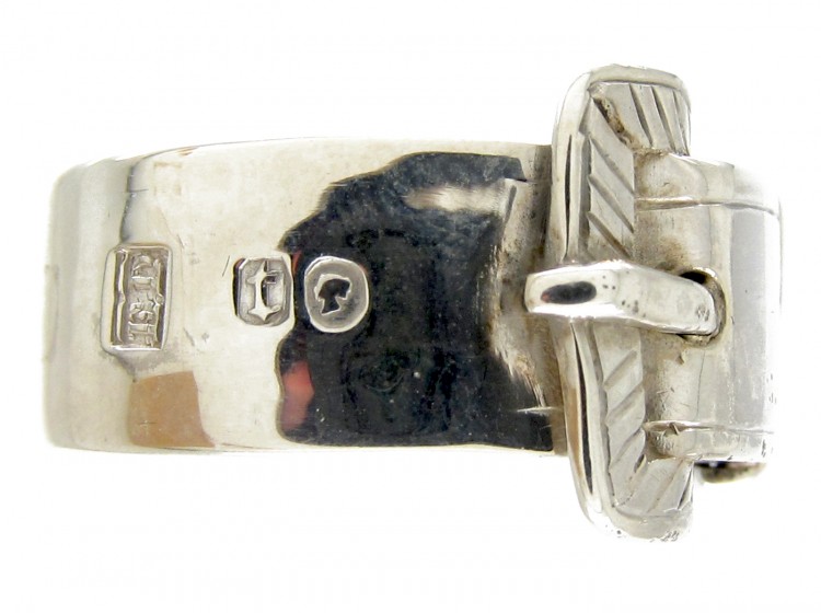 Victorian Wide Silver Buckle Ring