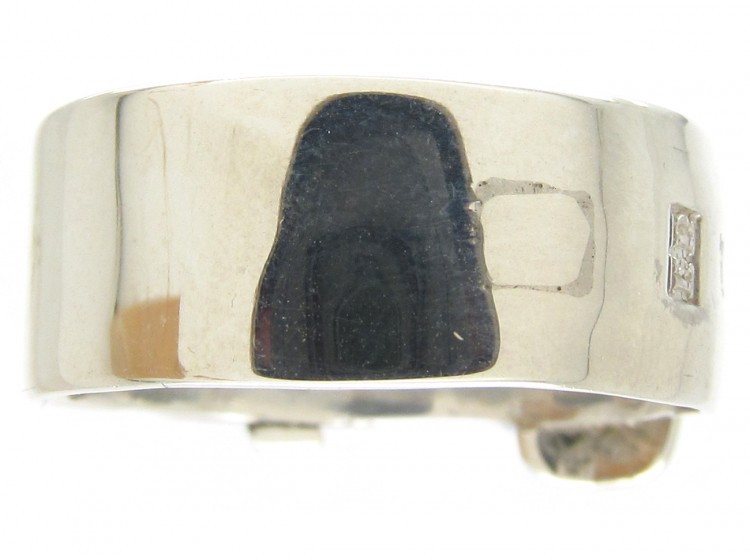 Victorian Wide Silver Buckle Ring