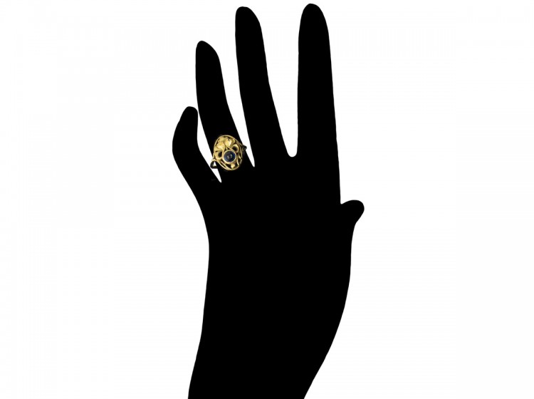 Art Nouveau 18ct Gold & Sapphire Ring