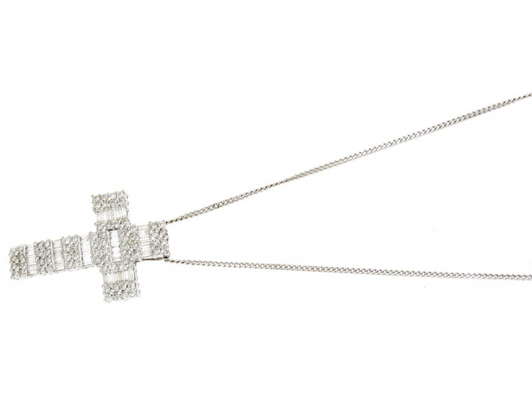 Diamond & 18ct White Gold Cross