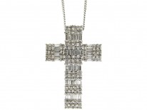 Diamond & 18ct White Gold Cross