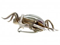 Georgian Silver & Crystal Beetle Brooch
