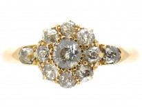 Victorian 18ct Gold & Diamond Cluster Ring