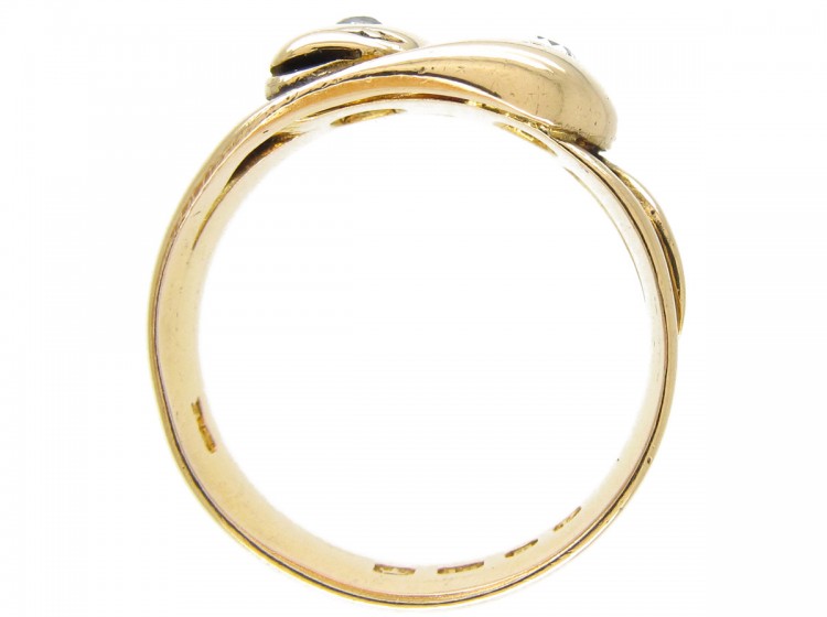 Victorian Diamond Set Double Snake Ring