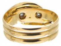 Victorian Diamond Set Double Snake Ring