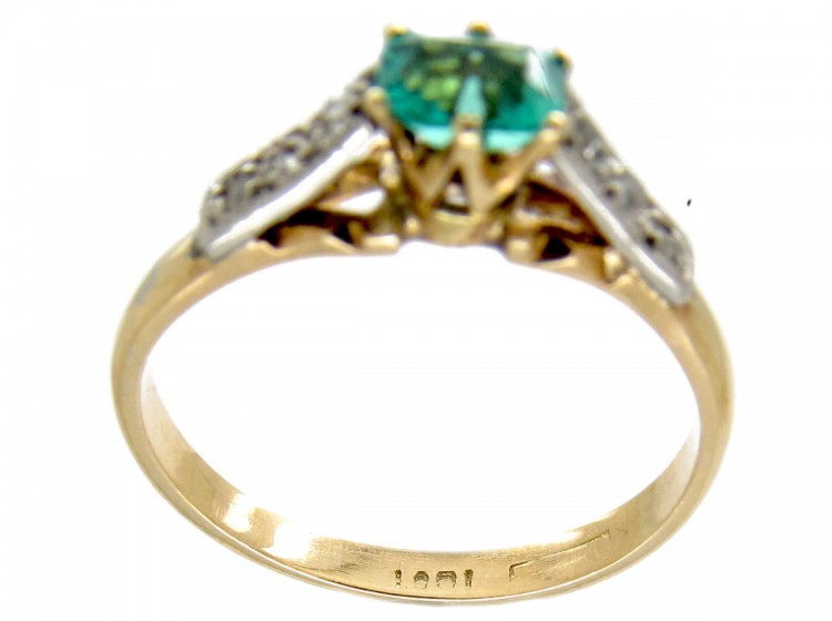 Emerald & Diamond Art Deco Ring