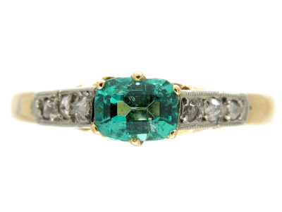 Emerald & Diamond Art Deco Ring