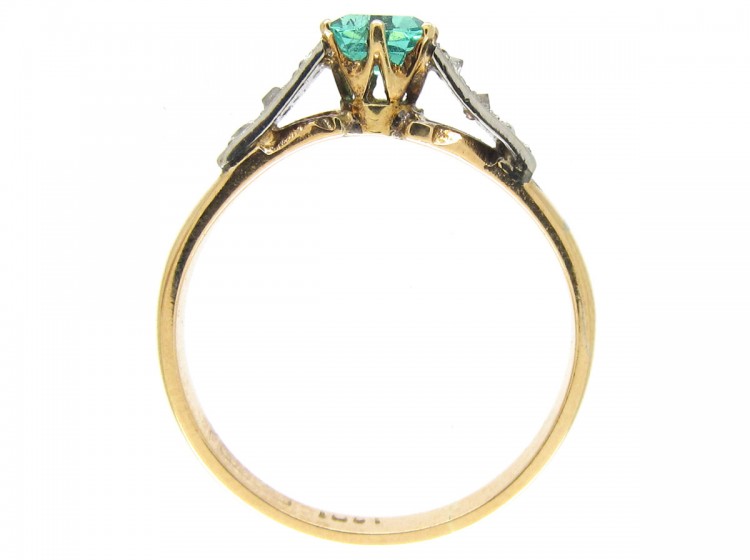 Emerald & Diamond Art Deco Ring