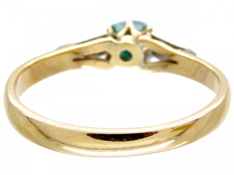 Emerald & Diamond Art Deco Ring