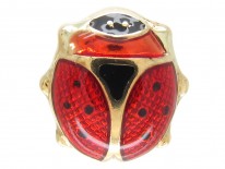 Gold & Enamel Ladybird Earrings