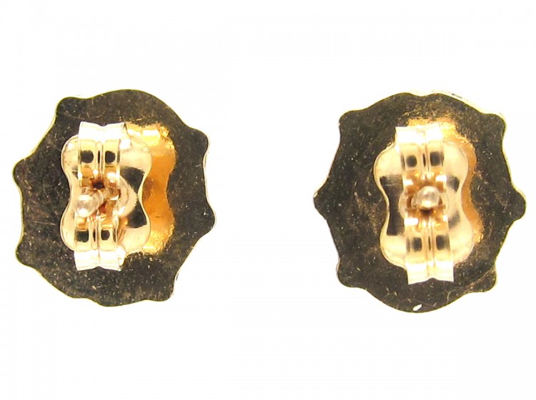 Gold & Enamel Ladybird Earrings
