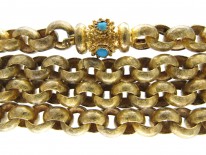 Georgian Pinchbeck Chain with Turquoise Set Clasp