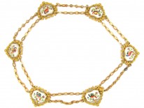 Regency Pinchbeck & Enamel Hoho Birds Necklace