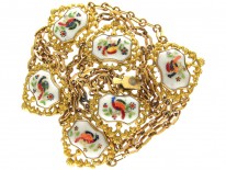 Regency Pinchbeck & Enamel Hoho Birds Necklace