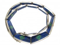 Lapis & Malachite Silver Mexican Necklace