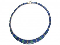 Lapis & Malachite Silver Mexican Necklace