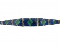 Malachite & Lapis Lazuli Silver Mexican Bracelet
