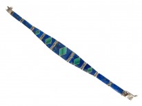 Malachite & Lapis Lazuli Silver Mexican Bracelet