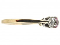 Art Deco Diamond & Ruby Five Stone Ring