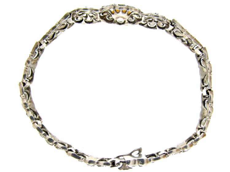Silver, Marcasite & Pearl Bracelet