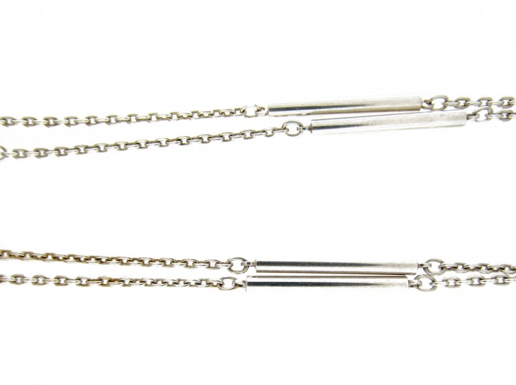 Silver Bar & Trace Link Chain